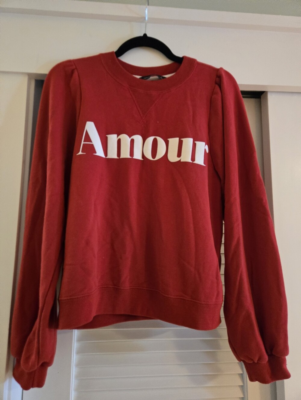Abercrombie & Fitch Red "Amour" Pullover Sweatshirt